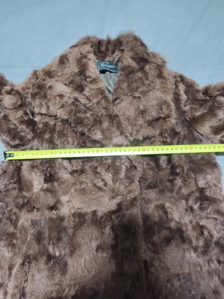 Abrigo Pelo Natural Vintage Marrón Talla Única