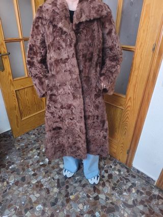 Abrigo Pelo Natural Vintage Marrón Talla Única
