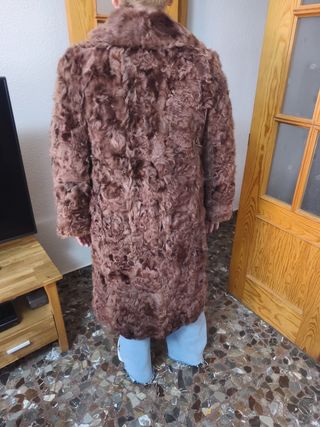 Abrigo Pelo Natural Vintage Marrón Talla Única