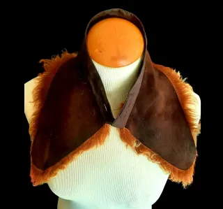 Cuello Zorro Pelo Rizado y Ante