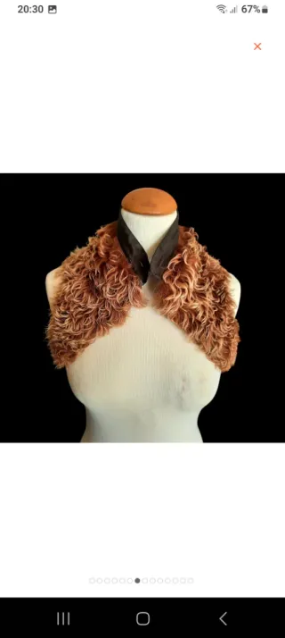 Cuello Zorro Pelo Rizado y Ante