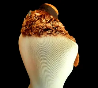 Cuello Zorro Pelo Rizado y Ante