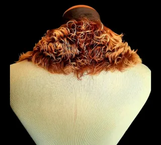 Cuello Zorro Pelo Rizado y Ante