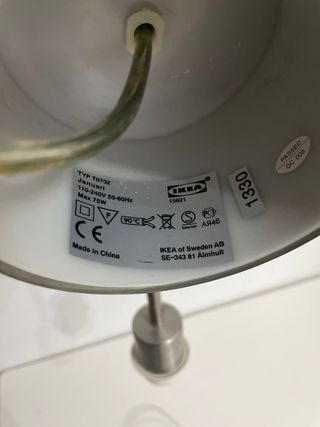 2 Portalamparas Ikea Metal para techo.