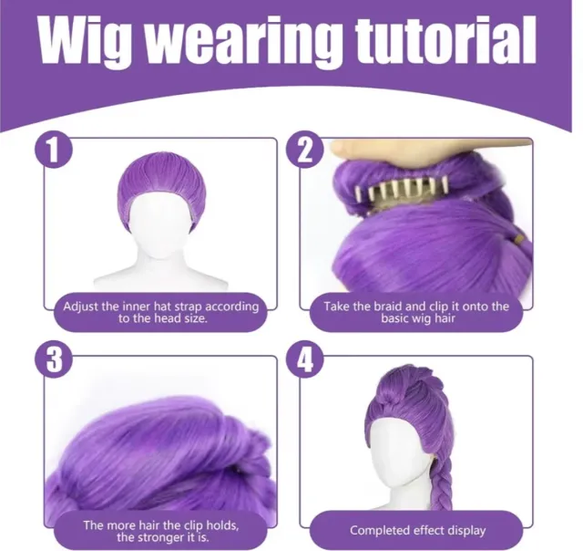 Peluca Morada Cazador . Disfraz de Hun-ter