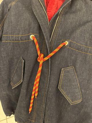 Giubbotto jeans con pelliccia rossa Tagli 10 anni