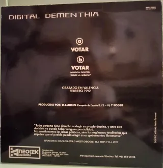 Vinilo Digital Dementhia - Votar