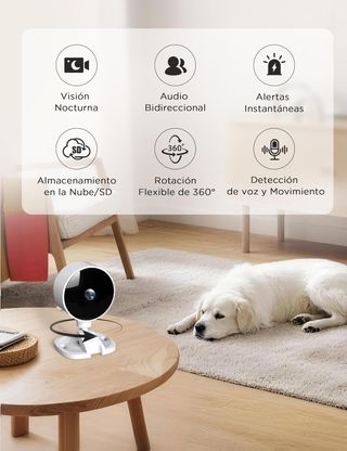 Mini Cámara WiFi Interior 3MP 360° IA