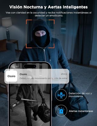 Mini Cámara WiFi Interior 3MP 360° IA