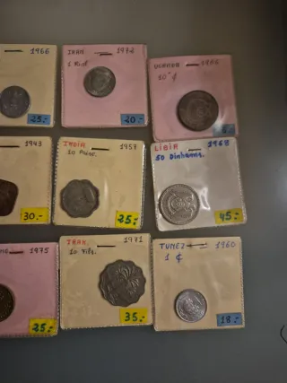 Lote 19 monedas antiguas de varios países