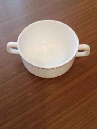 6 Tazas Consomé Porcelana Blanca