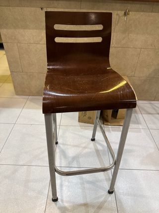 Taburete Barra Madera y Metal