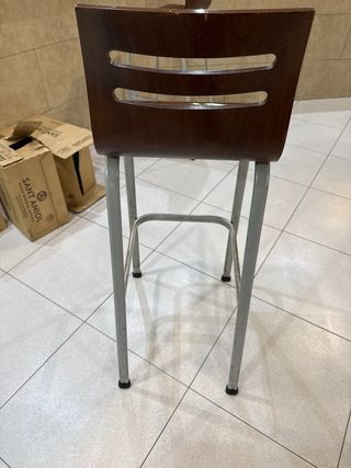 Taburete Barra Madera y Metal