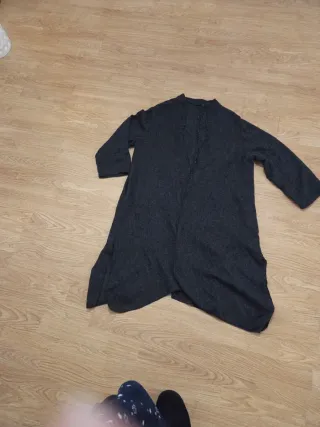 Chaqueta larga kimono gris antracita U