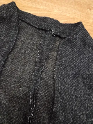 Chaqueta larga kimono gris antracita U