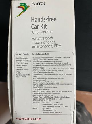 Kit Manos Libres Parrot MK6100 Bluetooth