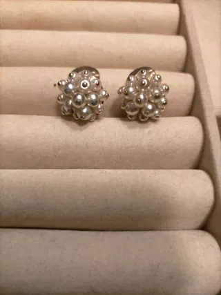 Pendientes clip perlas