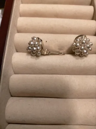 Pendientes clip perlas