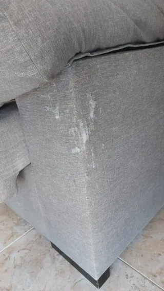 Sofá gris tela biplaza