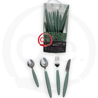 Set 24 Posate Acciaio Manico diversi colori