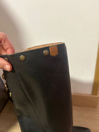 Botas Popa Piel Tachuelas Calavera Pirata