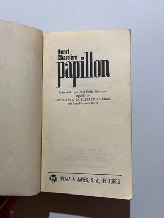 Libro Papillon antiguo 1971