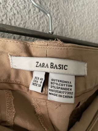 Pantalón Zara Marrón Talla 40 Mujer