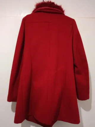 Chaquetón paño rojo con pelo