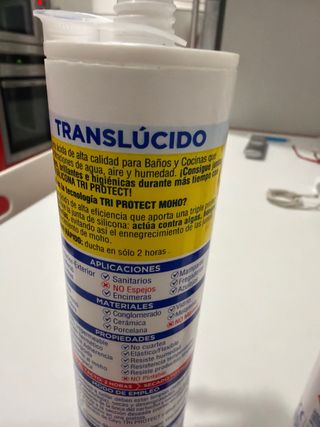 Ceys Silicona Baños Cocinas Translucido y Blanco