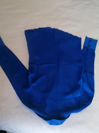 Camisa Zara Satinada Azul Talla XS