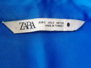 Camisa Zara Satinada Azul Talla XS