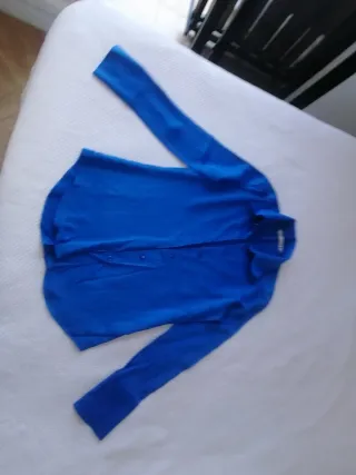 Camisa Zara Satinada Azul Talla XS