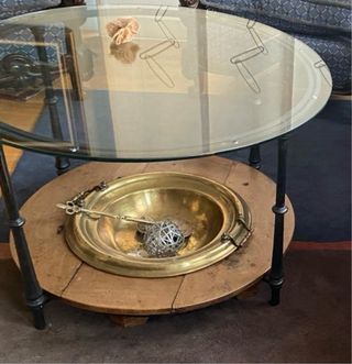 Espectacular mesa de centro forja y cristal