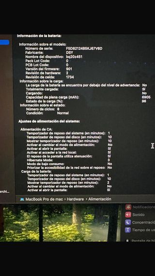 MacBook Pro 15” 2018 i7 16GB 240GB Plata