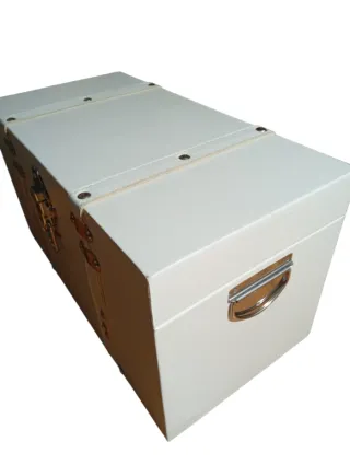 Baúl pequeño blanco y negro