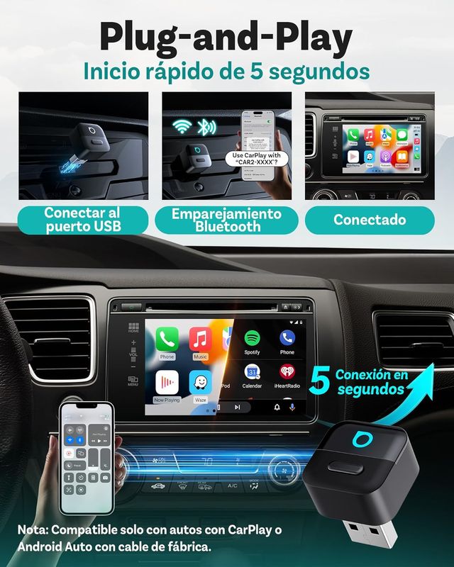Ottocast Mini Pico Adattatore CarPlay Wireless