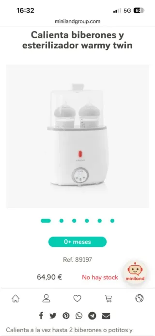 Calienta biberones y esterilizador Miniland