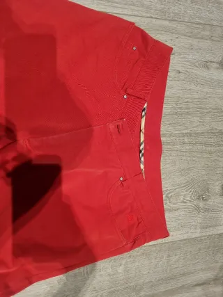 Pantalones mujer Burberry London Talla 48 Rojo