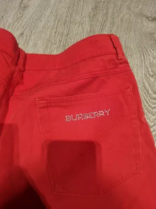 Pantalones mujer Burberry London Talla 48 Rojo