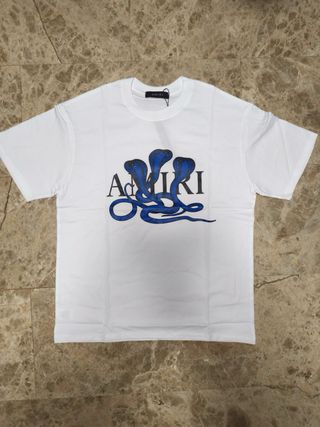 Camiseta Amiri Serpiente Azul Blanca