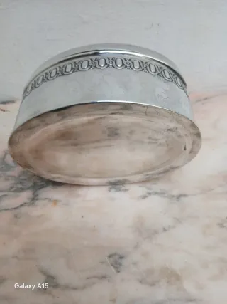 Caja de té antigua de plata