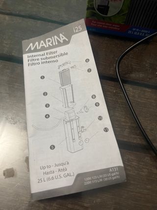 Filtro interno Marina i25 para acuarios 25litros