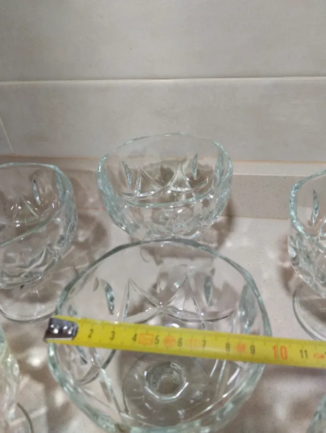 6 Copas de postre de cristal