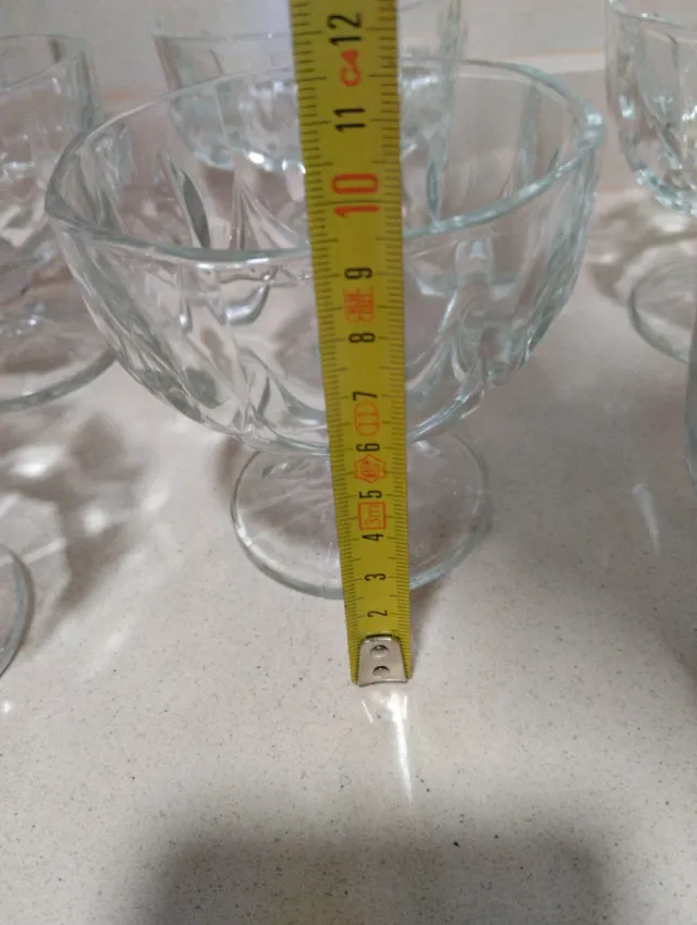 6 Copas de postre de cristal