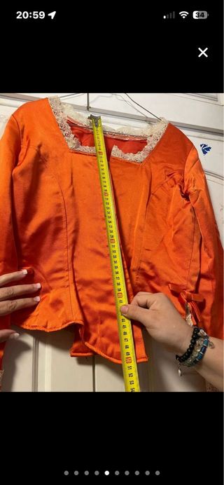 Corpiño Fallera Naranja con Encaje