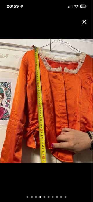 Corpiño Fallera Naranja con Encaje