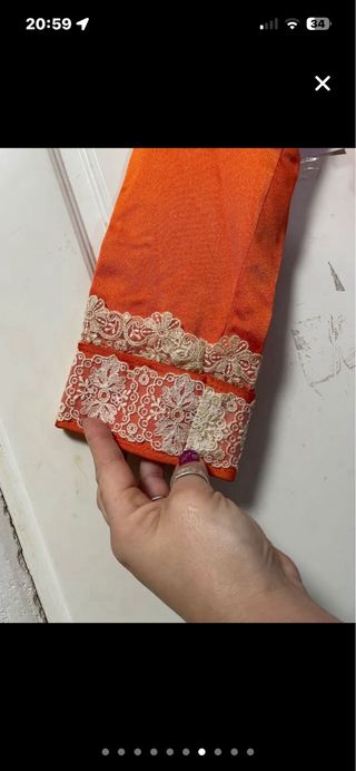 Corpiño Fallera Naranja con Encaje