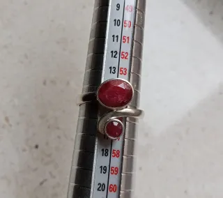 Anello Argento 925 Radice di Rubino Regolabile