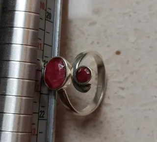 Anello Argento 925 Radice di Rubino Regolabile