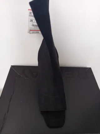 Botas Zara Peep Toe Tacón Negro